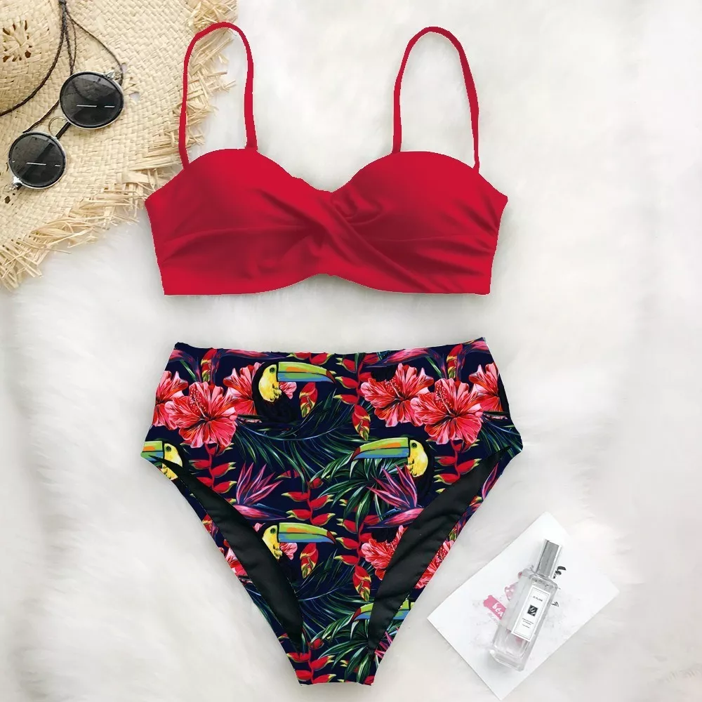 Ripley SET PIEZAS BIKINI FLORAL COPA