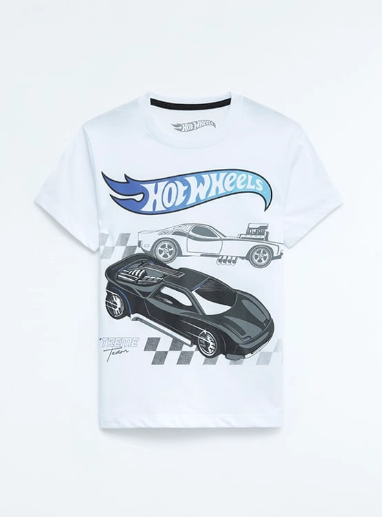 POLO MANGA CORTA ALGODÓN NIÑO HOT WHEELS BLANCO HWS 0229
