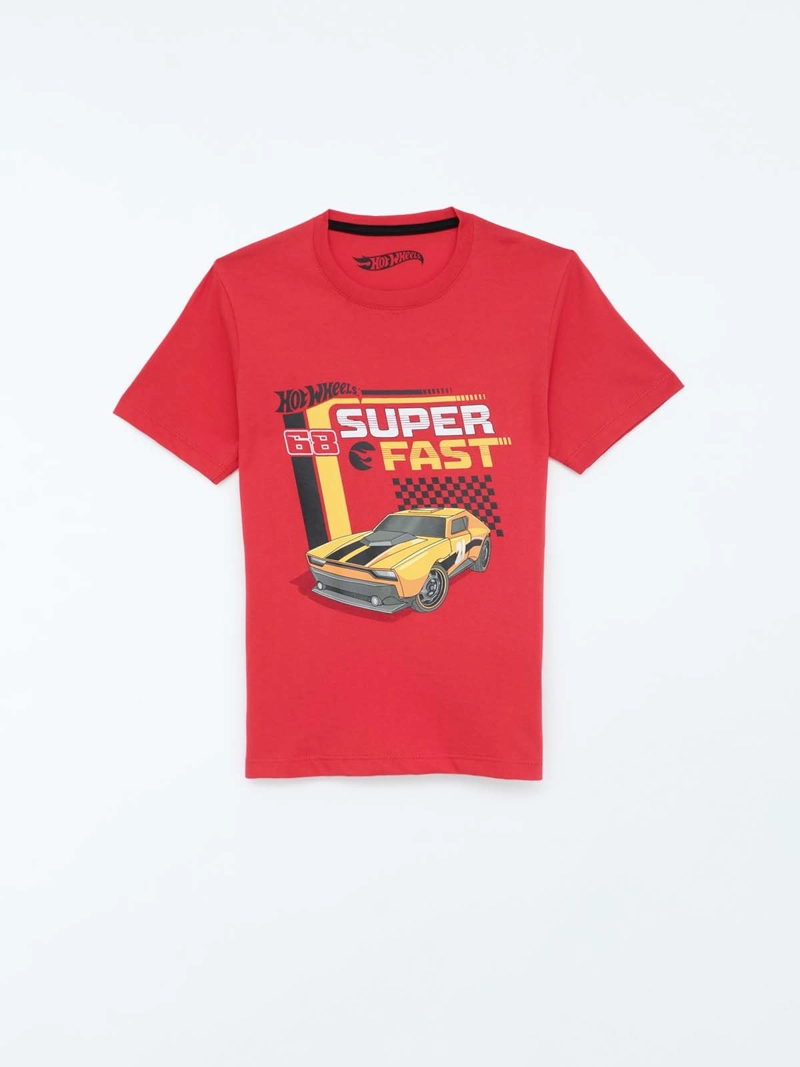 POLO MANGA CORTA ALGODÓN NIÑO HOT WHEELS ROJO HWS