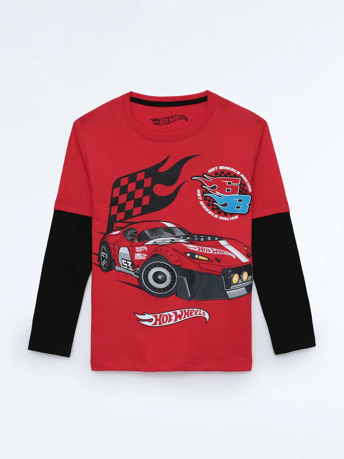 Ripley POLO MANGA LARGA ALGODÓN NIÑO HOT WHEELS ROJO HWS