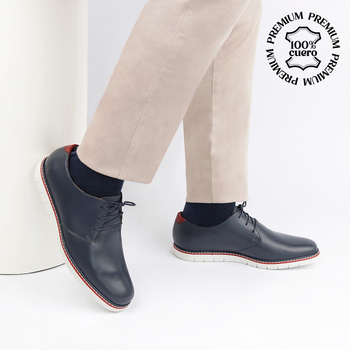 ZAPATO PARA HOMBRE ECCO GREAT03 AZUL CUERO NATURAL - 1