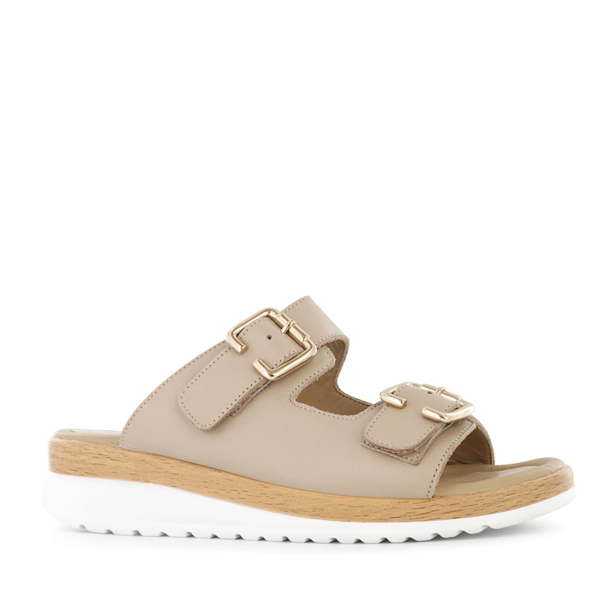 SANDALIAS MUJER ECCO CUERO NATURAL MARRÓN CLARO WASI01 LATTE - 1