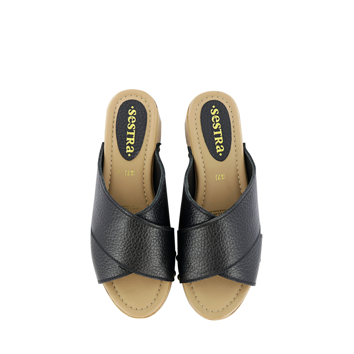 SANDALIAS MUJER SESTRA CUERO NATURAL NEGRO ESTER02 - 5