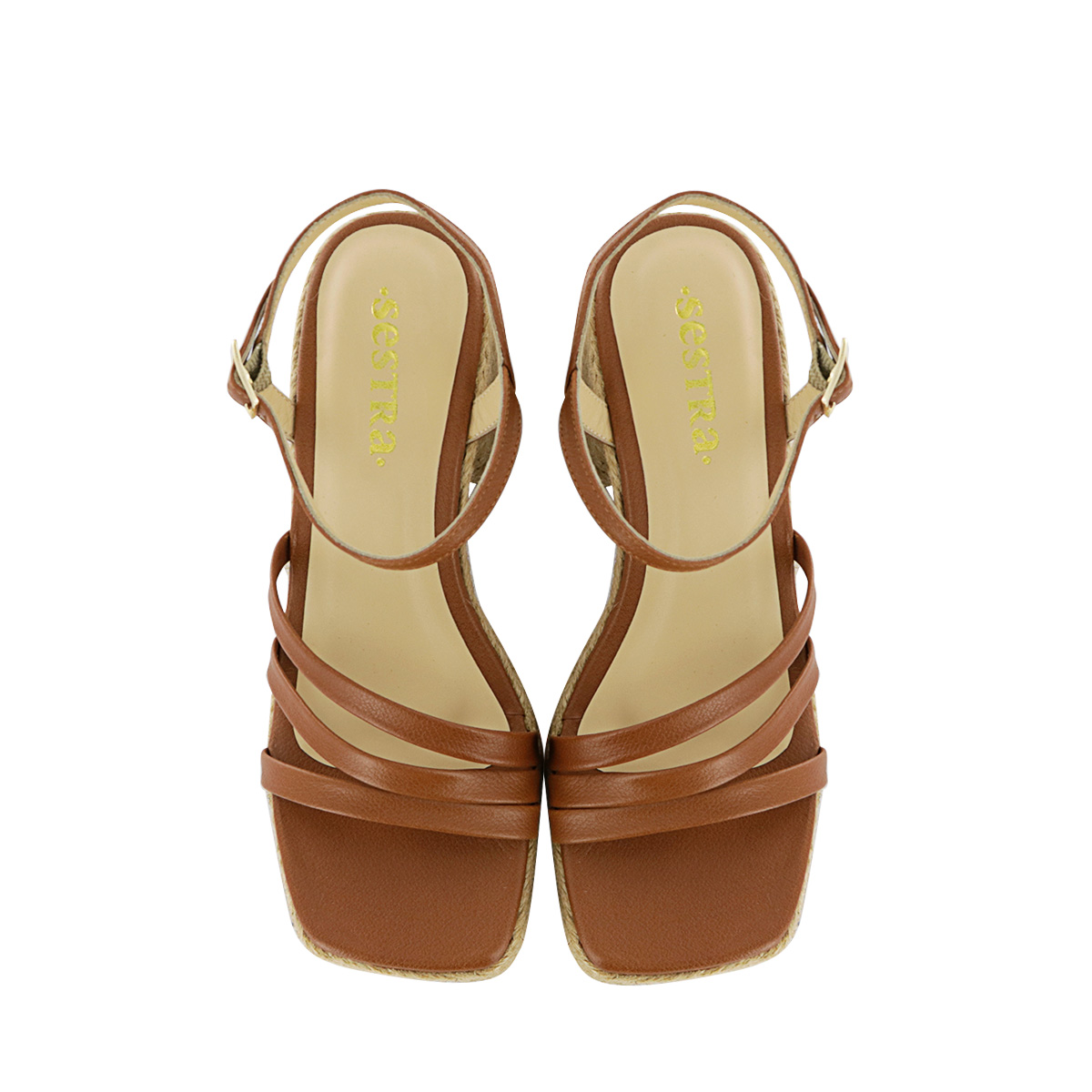 SANDALIAS MUJER SESTRA CUERO NATURAL CARAMELO AMAYA01 - 5