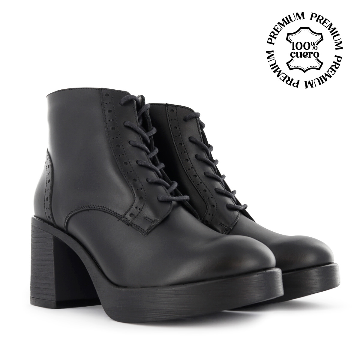 BOTINES CON PASADOR CASUAL MUJER ECCO BIMBA01 NEGRO CUERO NATURAL - 1