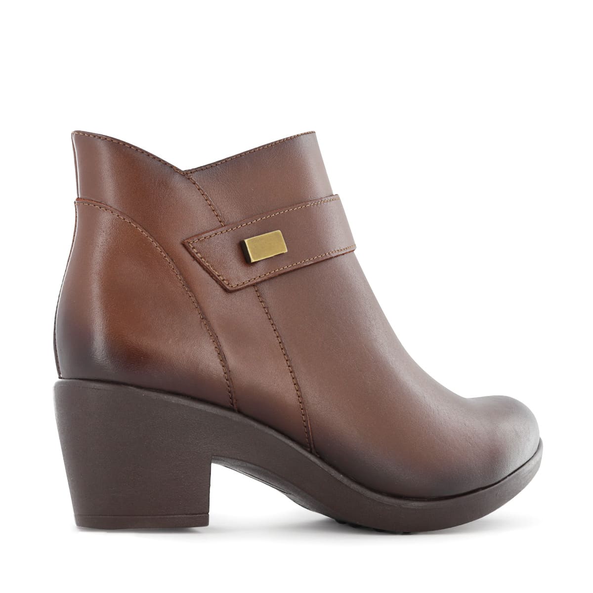 BOTINES CASUAL MUJER ECCO ASTURIAS06 CASTAÑO CUERO NATURAL - 5