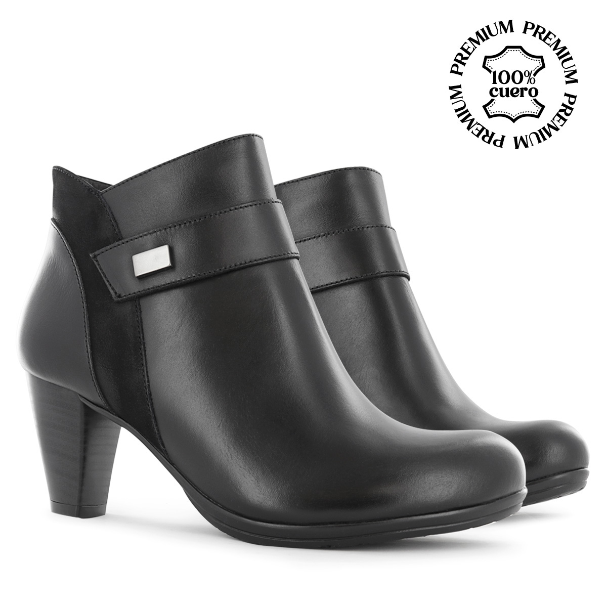 BOTINES CASUAL MUJER ECCO DALILA49 NEGRO CUERO NATURAL - 2
