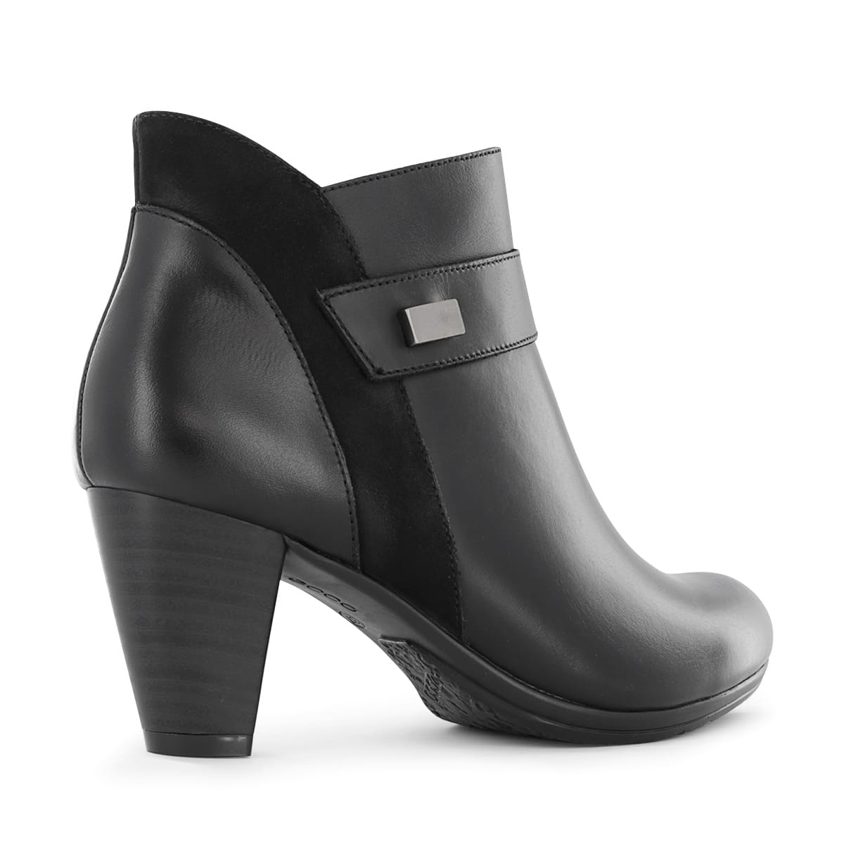 BOTINES CASUAL MUJER ECCO DALILA49 NEGRO CUERO NATURAL - 5