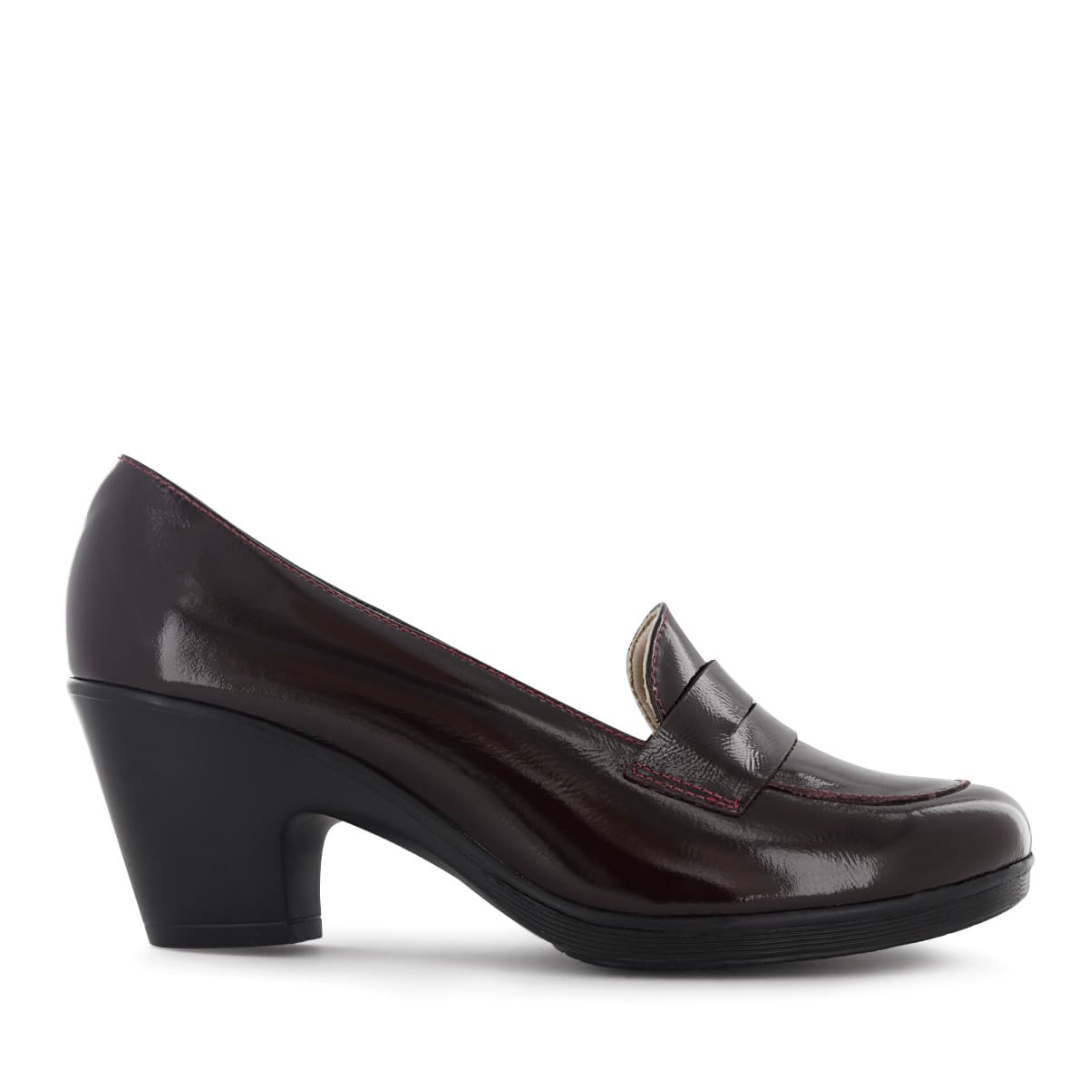MOCASINES MUJER ECCO NATALIE62 GUINDA CUERO CHAROL - 2