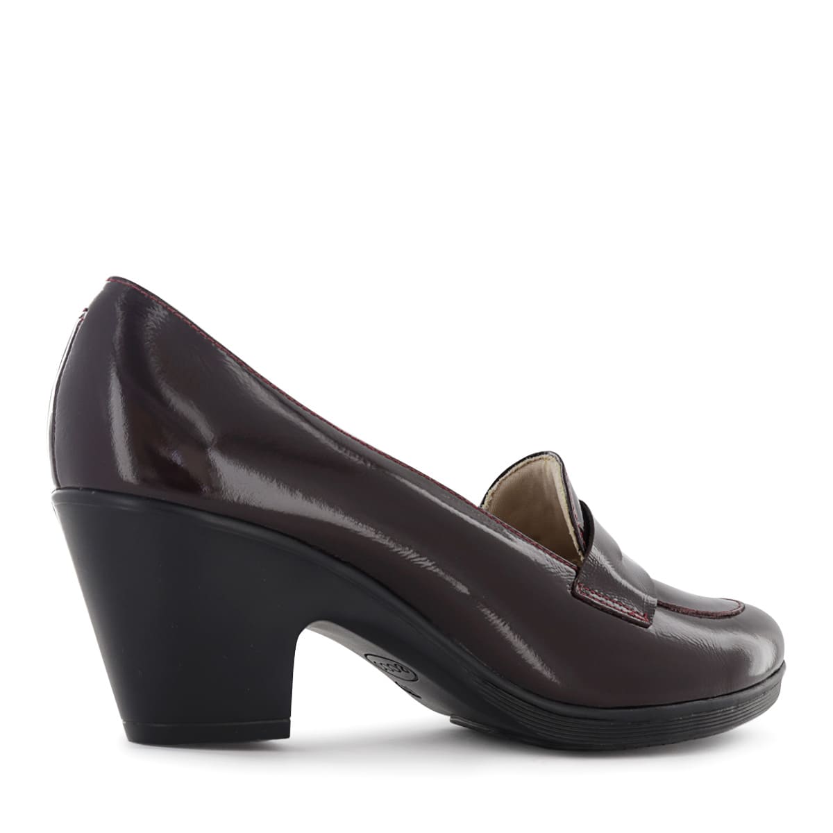 MOCASINES MUJER ECCO NATALIE62 GUINDA CUERO CHAROL - 3