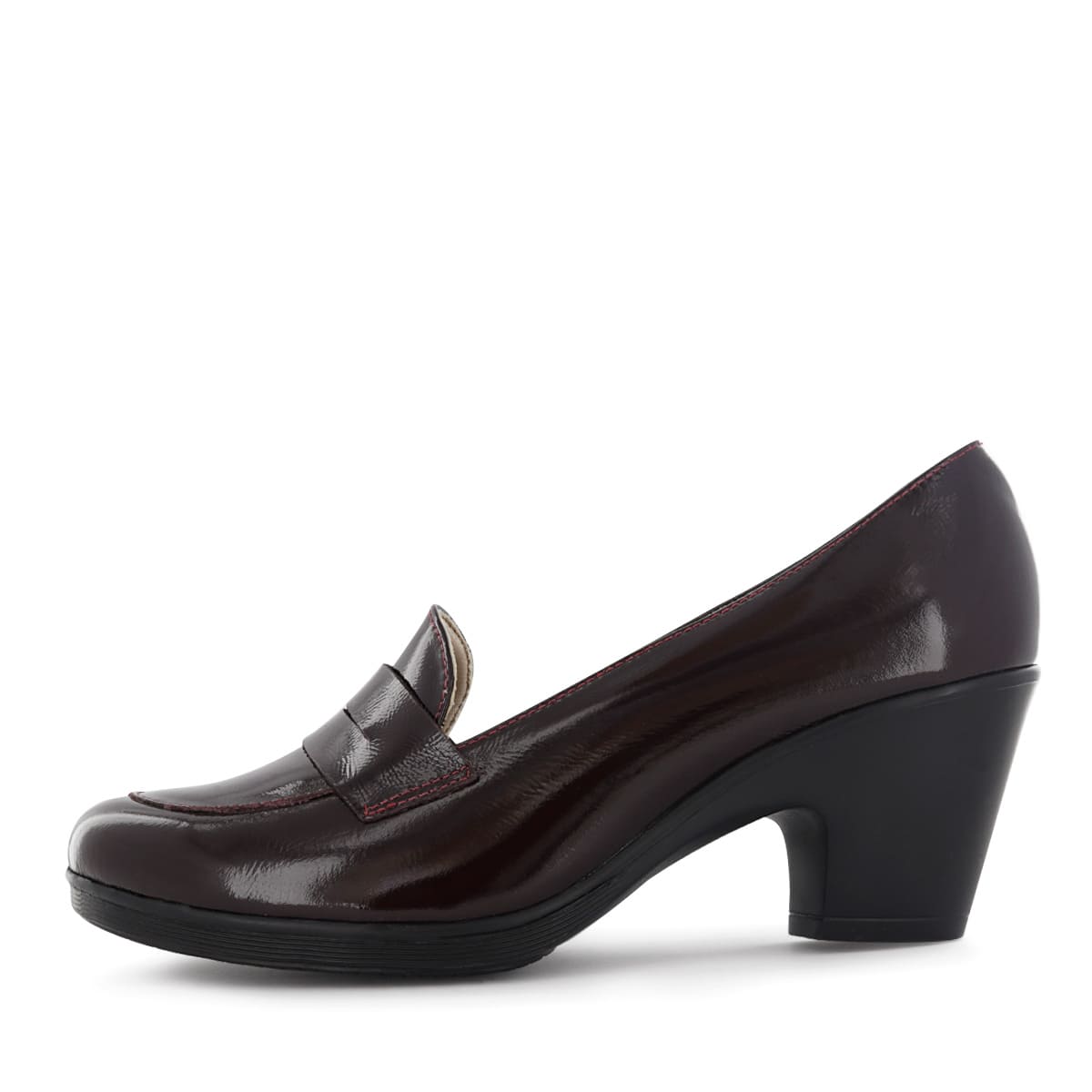 MOCASINES MUJER ECCO NATALIE62 GUINDA CUERO CHAROL - 4