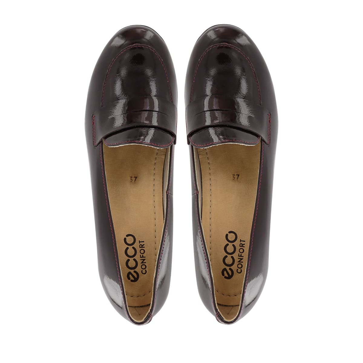 MOCASINES MUJER ECCO NATALIE62 GUINDA CUERO CHAROL - 5