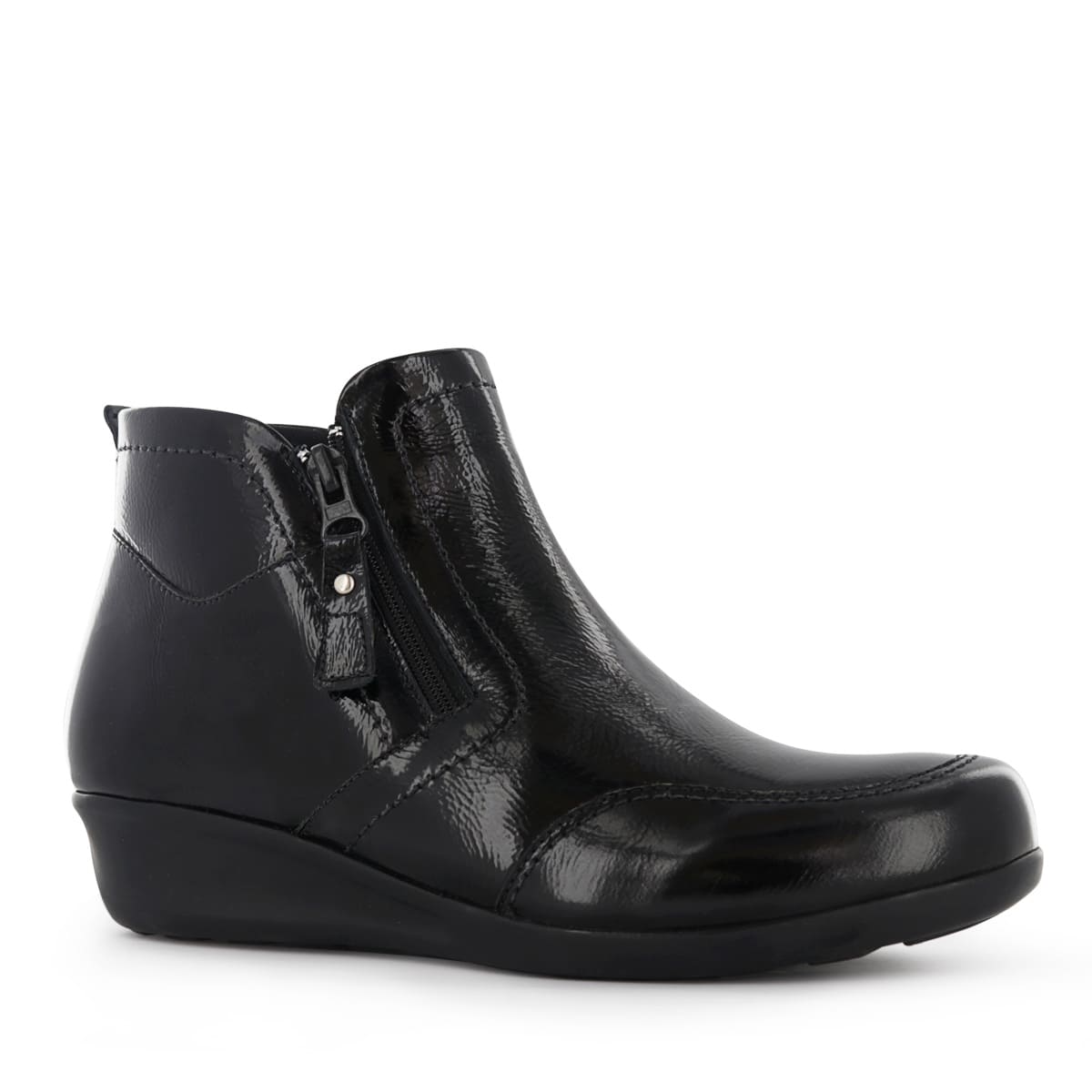 BOTINES CONFORT MUJER ECCO ANTONIA55 NEGRO/CHA CUERO CHAROL - 2