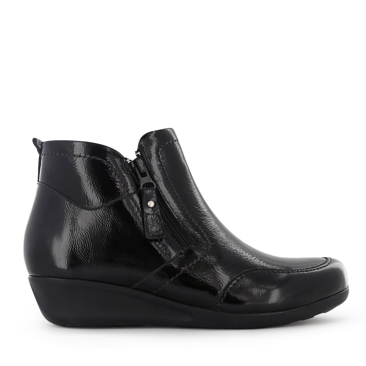 BOTINES CONFORT MUJER ECCO ANTONIA55 NEGRO/CHA CUERO CHAROL - 3