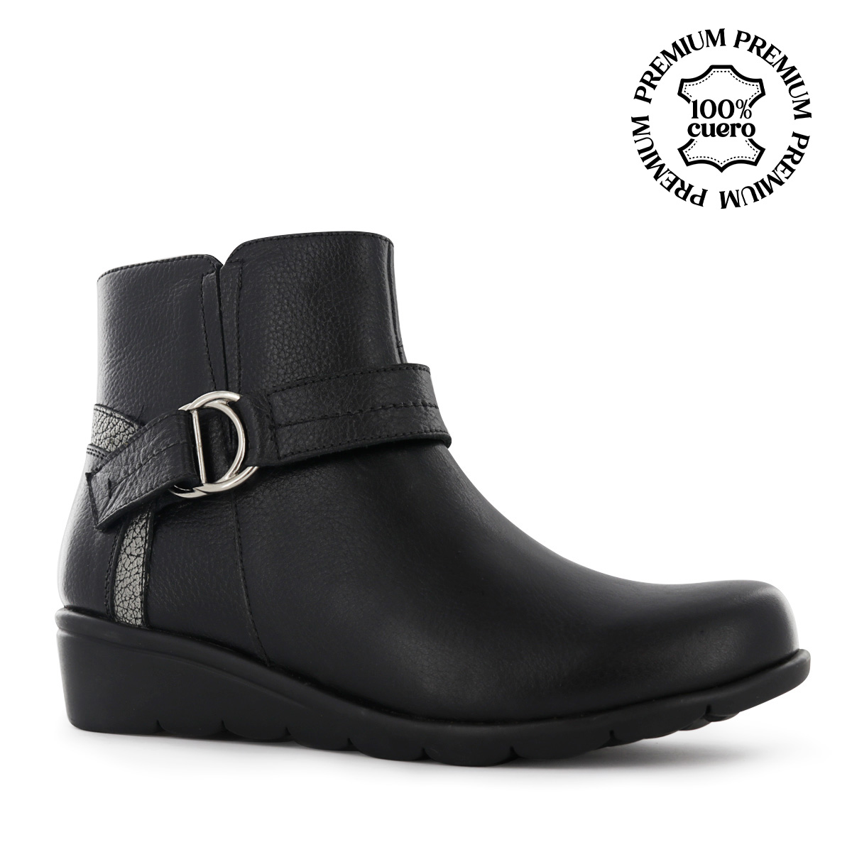 BOTINES CONFORT MUJER ECCO FLEXXI14 NEGRO CUERO NATURAL - 1