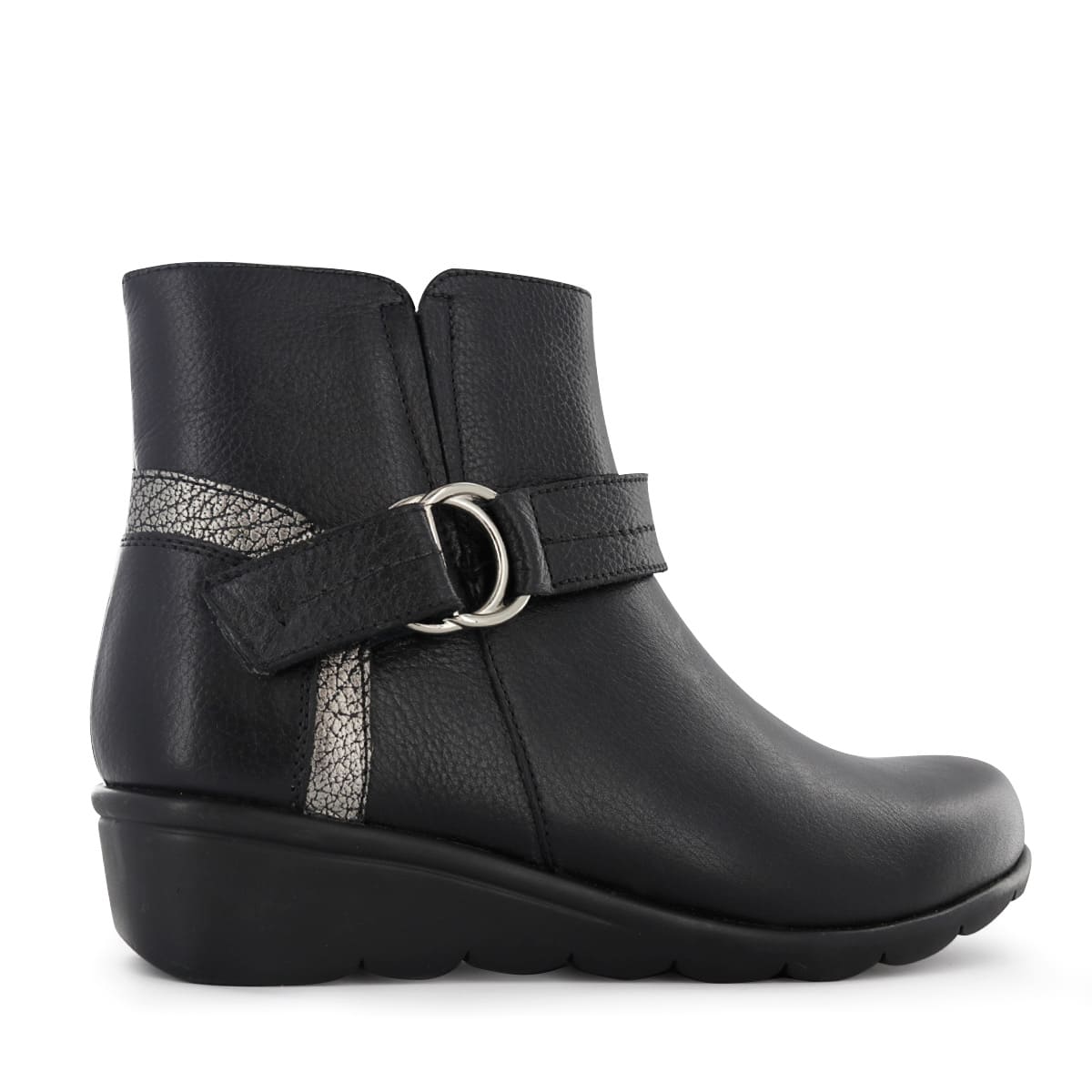BOTINES CONFORT MUJER ECCO FLEXXI14 NEGRO CUERO NATURAL - 3