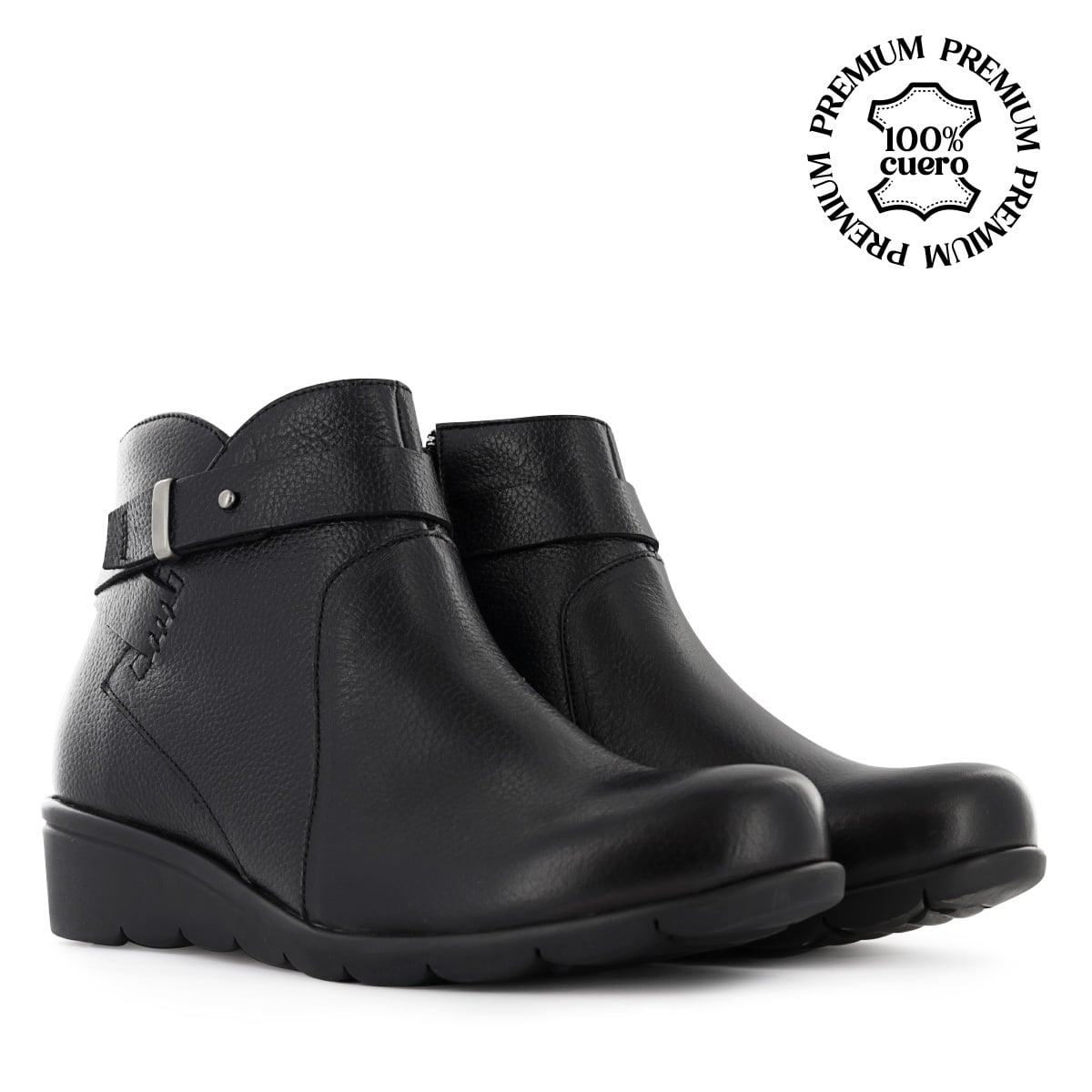 BOTINES CONFORT MUJER ECCO FLEXXI18 NEGRO CUERO NATURAL - 1
