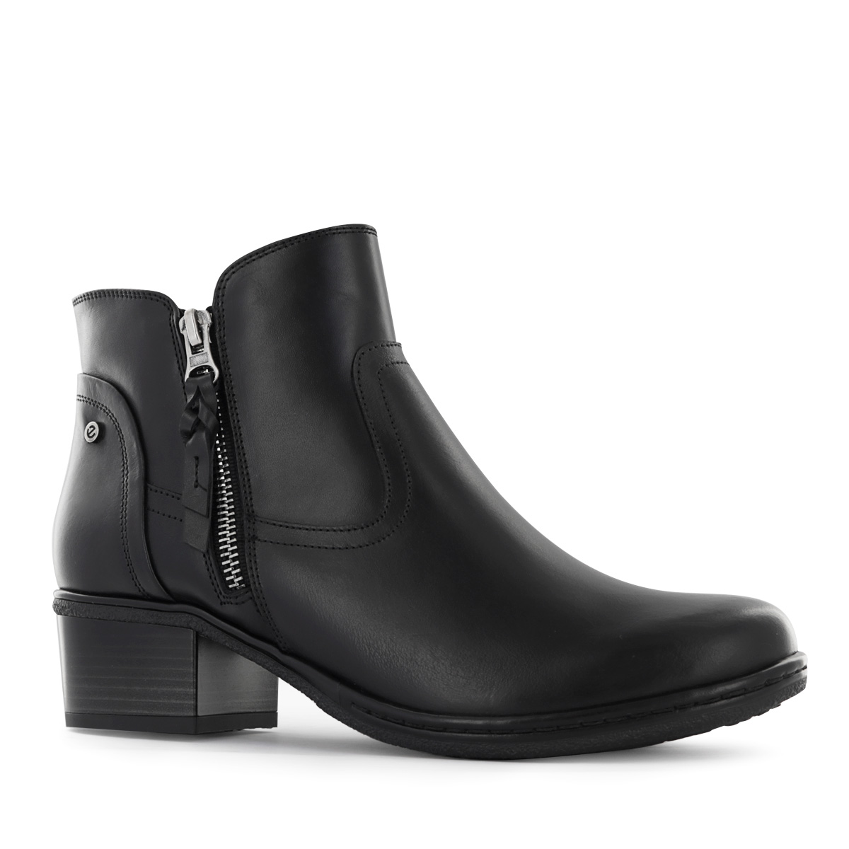 BOTINES CASUAL MUJER ECCO DENISSE03 NEGRO CUERO NATURAL - 2