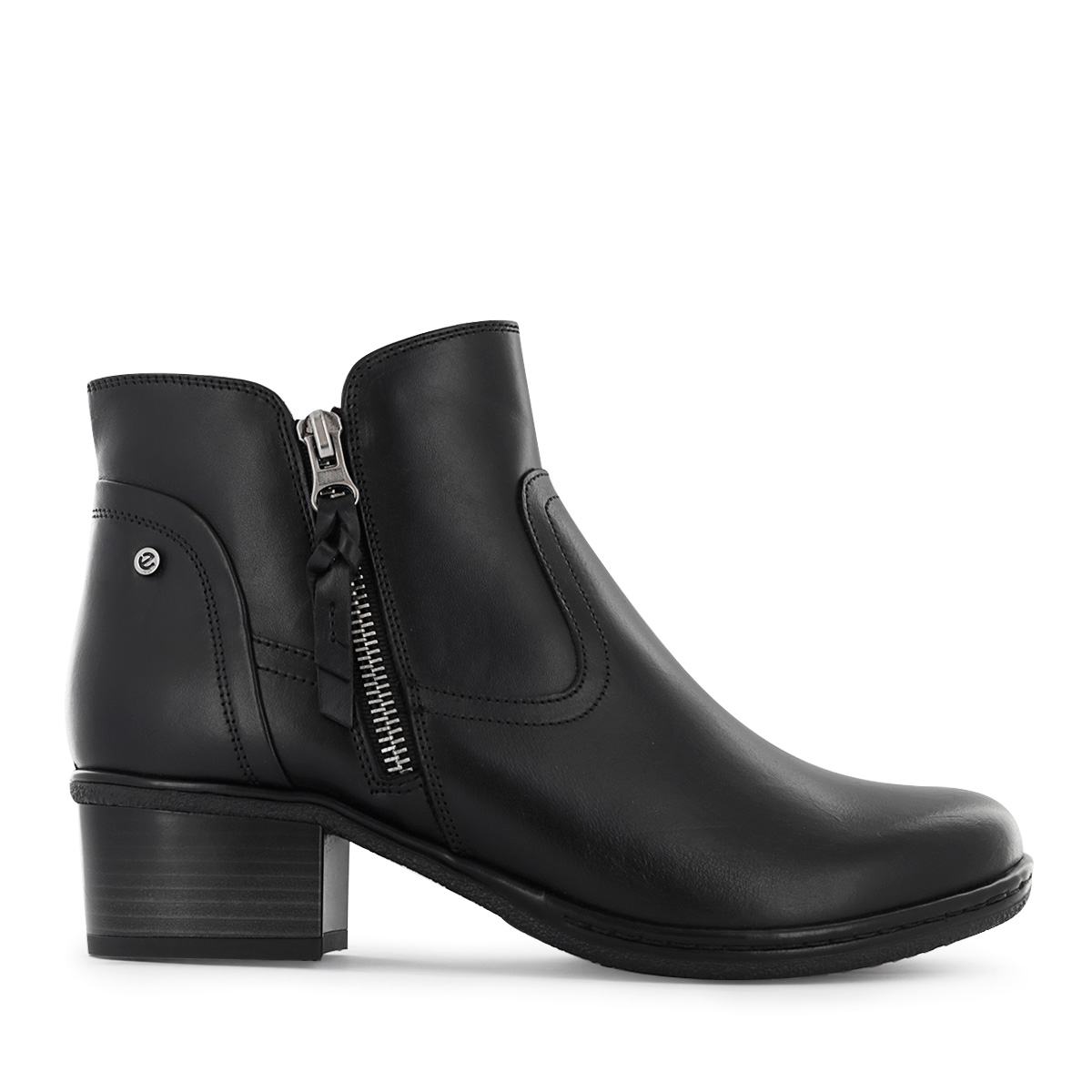 BOTINES CASUAL MUJER ECCO DENISSE03 NEGRO CUERO NATURAL - 3