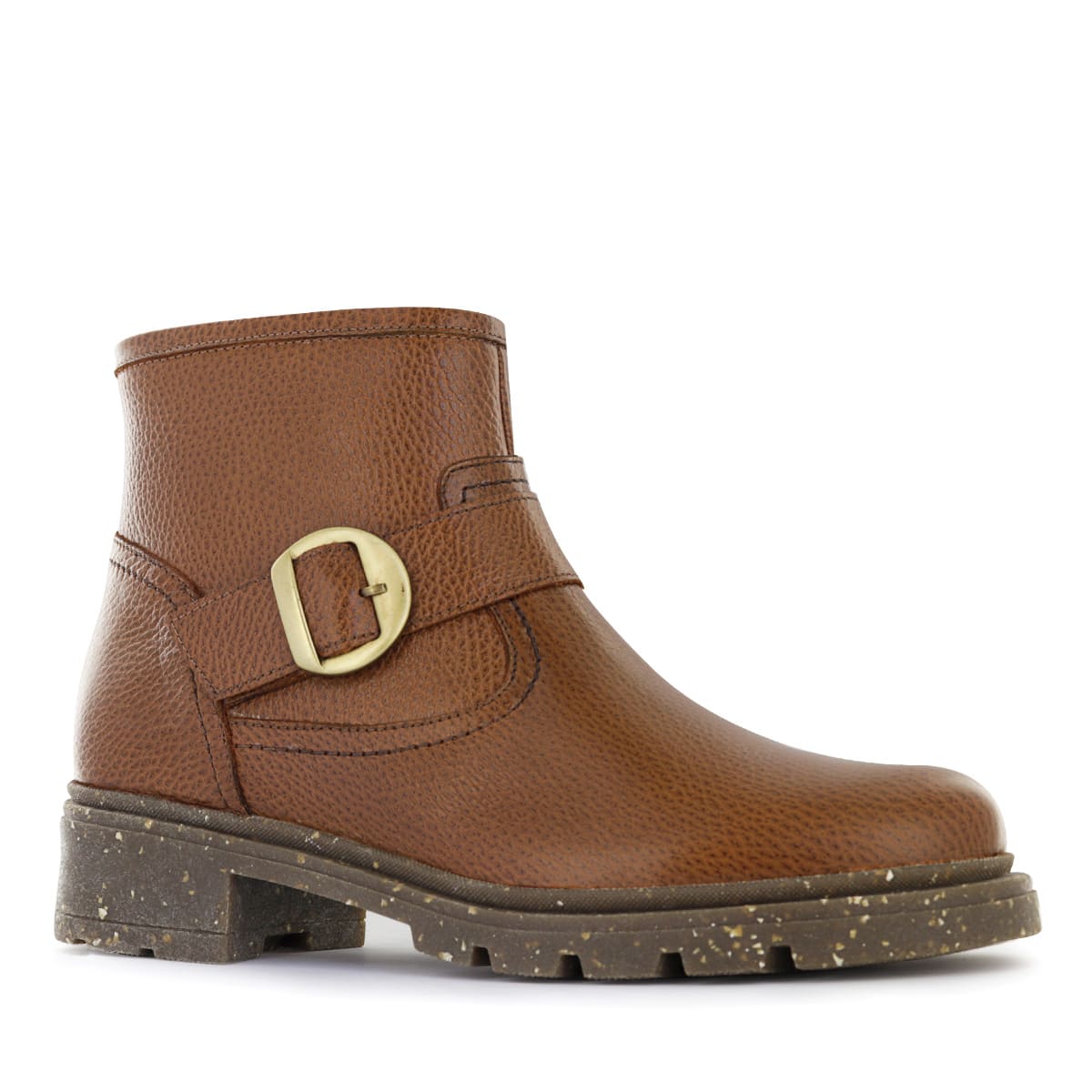 BOTINES CASUAL MUJER ECCO DORIA03 TOFFEE CUERO NATURAL - 2