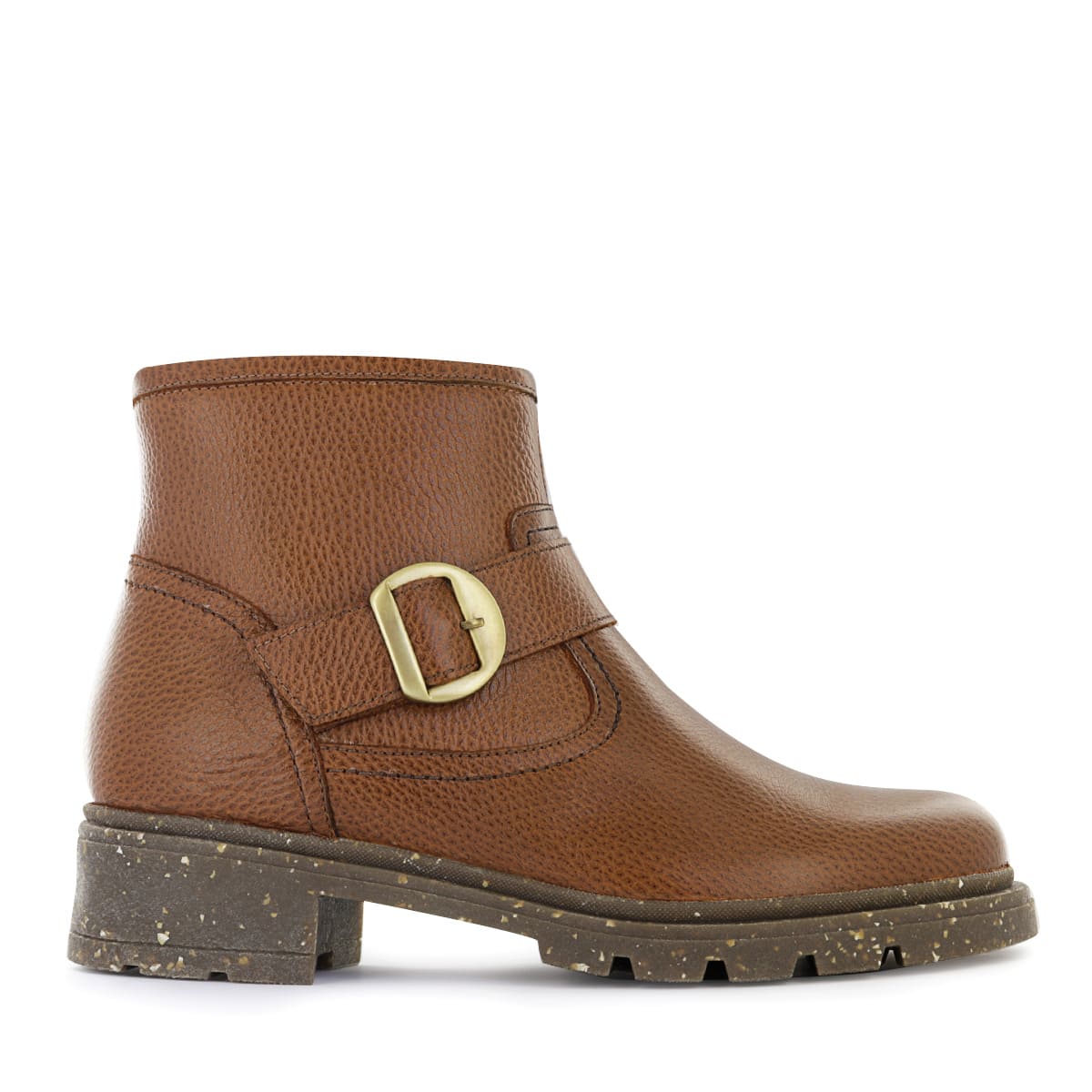 BOTINES CASUAL MUJER ECCO DORIA03 TOFFEE CUERO NATURAL - 3