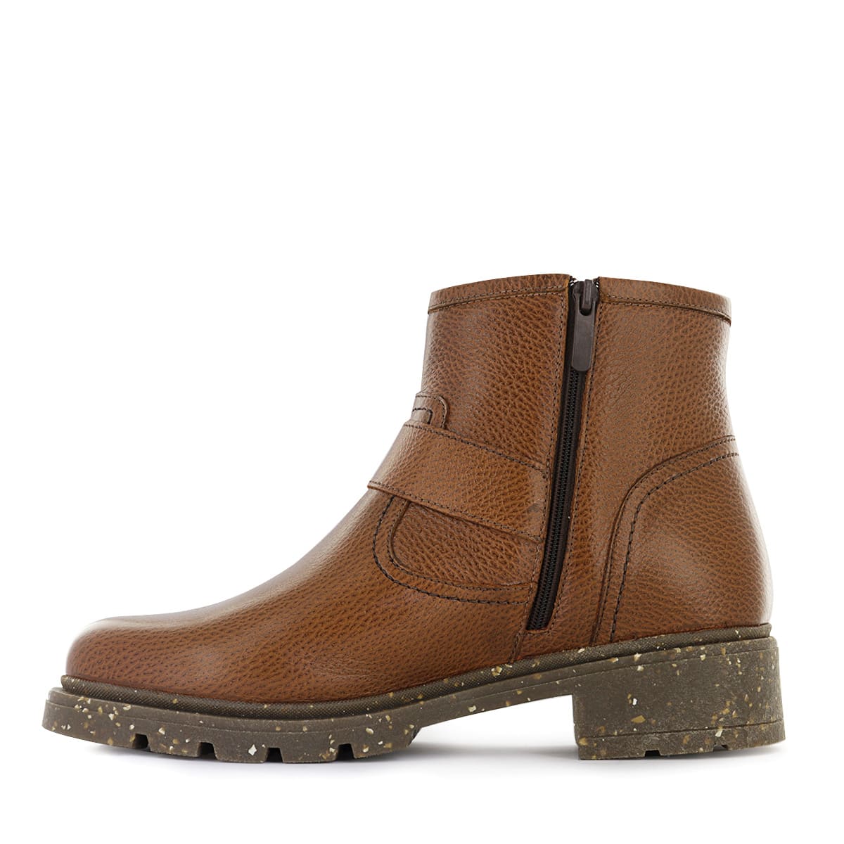 BOTINES CASUAL MUJER ECCO DORIA03 TOFFEE CUERO NATURAL - 5