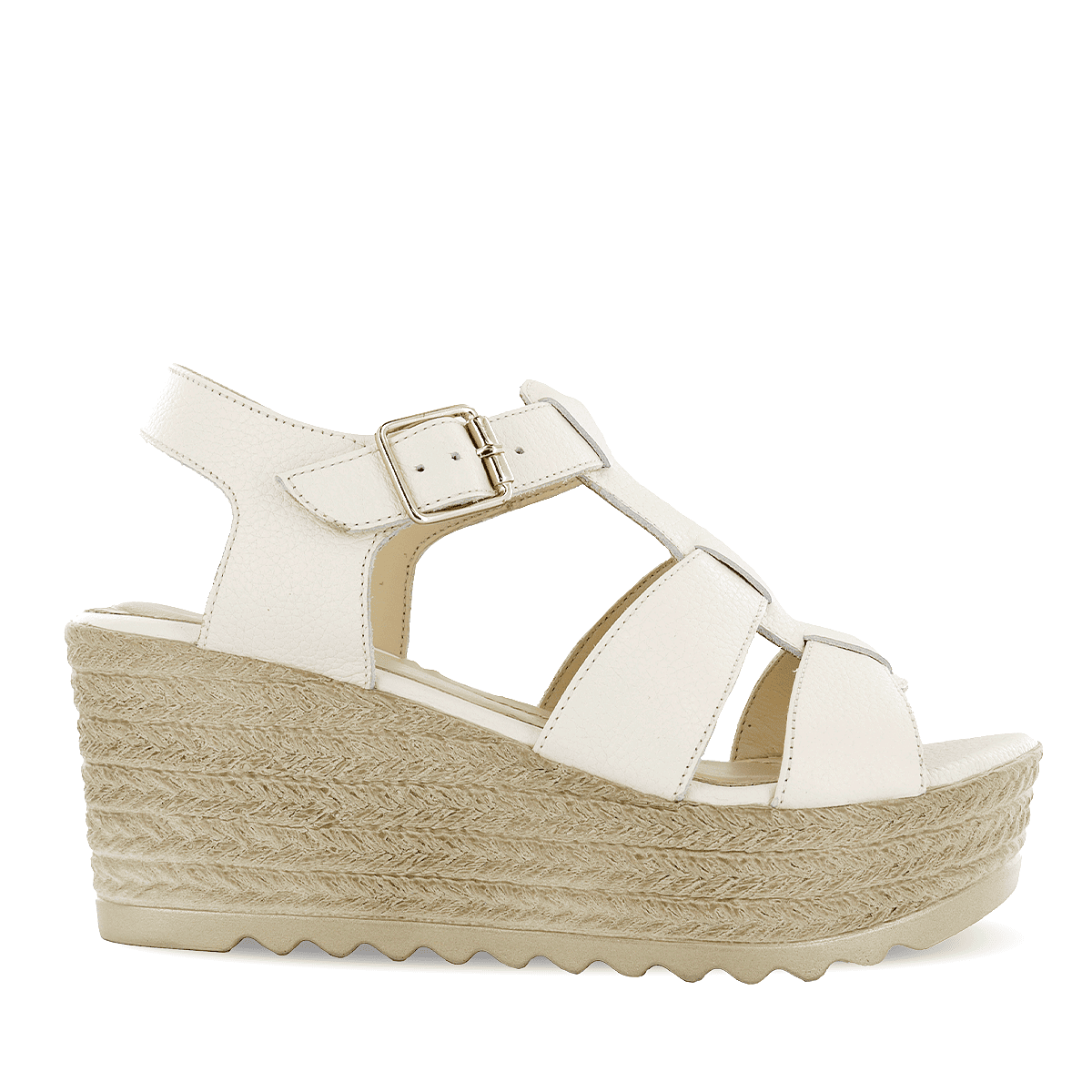 SANDALIAS CUÑA ECCO CUERO MUJER TIFA03 MARFIL - 2