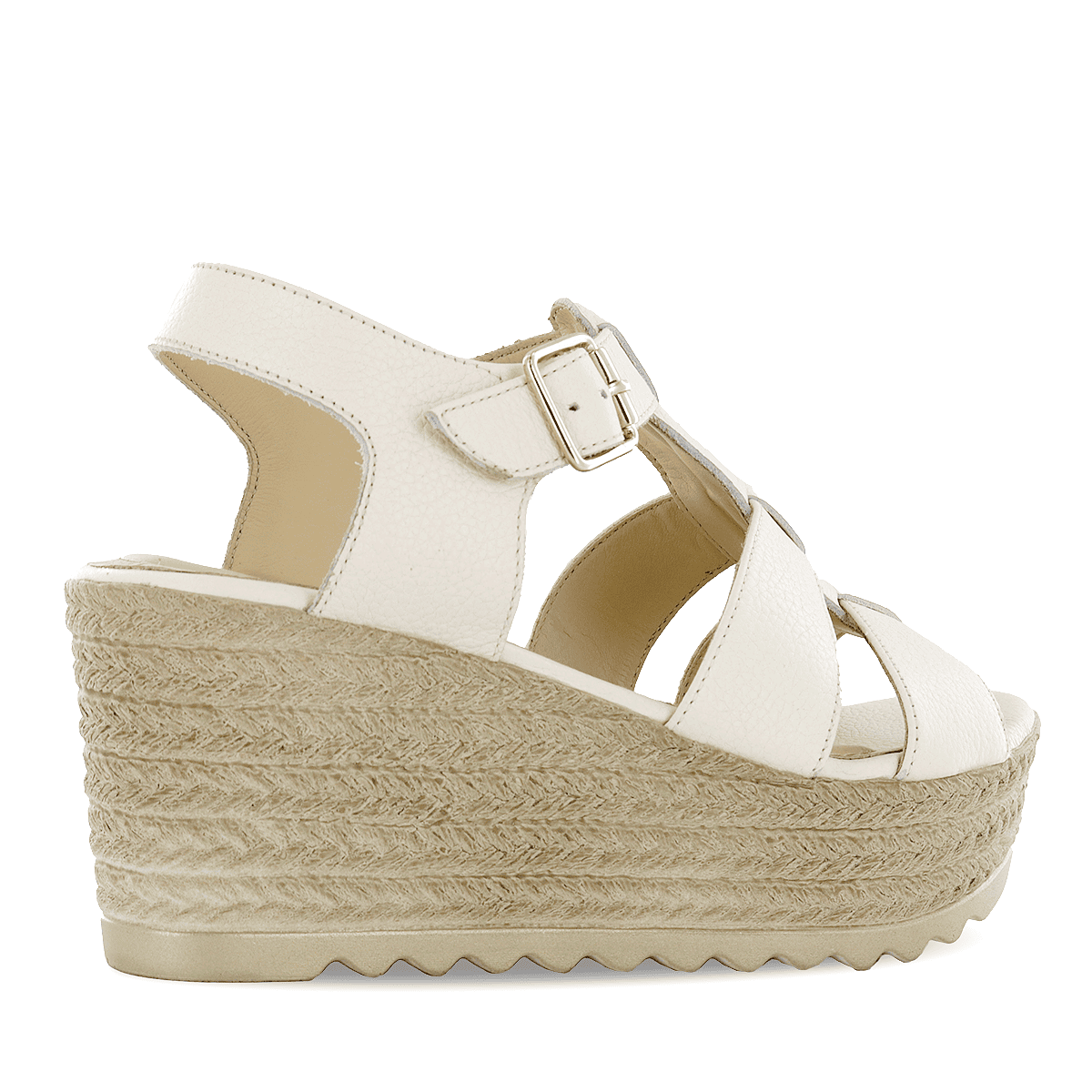 SANDALIAS CUÑA ECCO CUERO MUJER TIFA03 MARFIL - 3