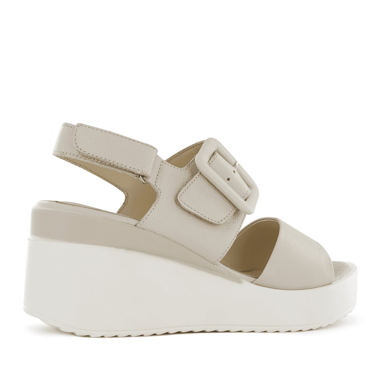 SANDALIAS CUÑA ECCO CUERO MUJER JASPE10 OSTRA - 3