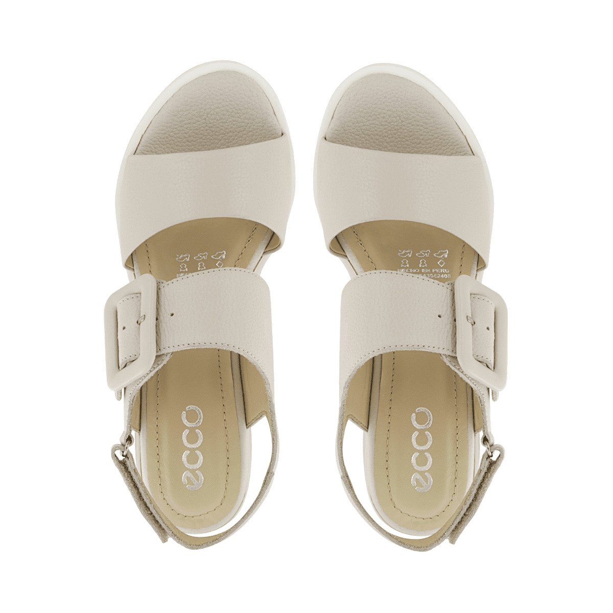 SANDALIAS CUÑA ECCO CUERO MUJER JASPE10 OSTRA - 5