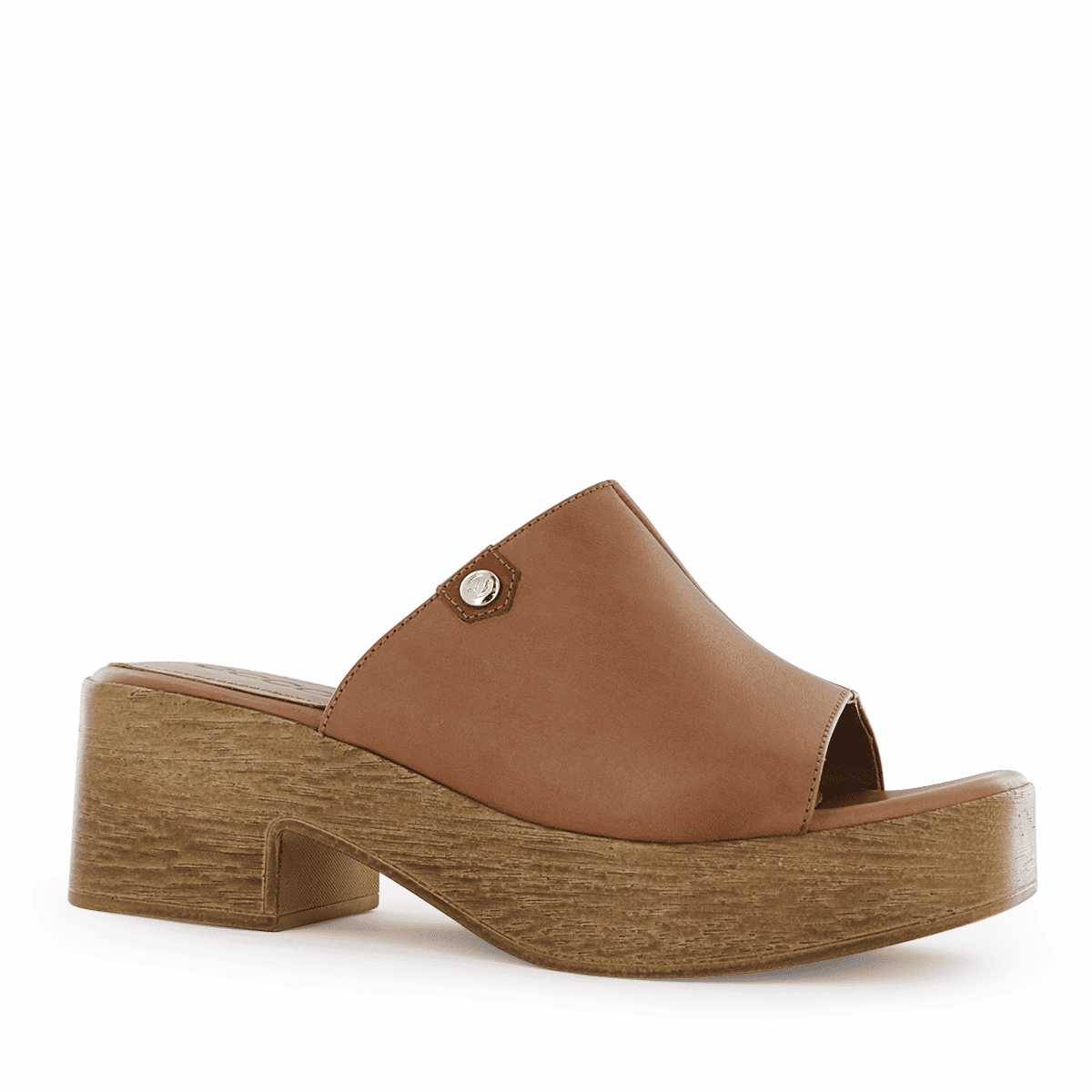 SANDALIA CON TACO ECCO CUERO MUJER DOME02 TOFFEE - 1