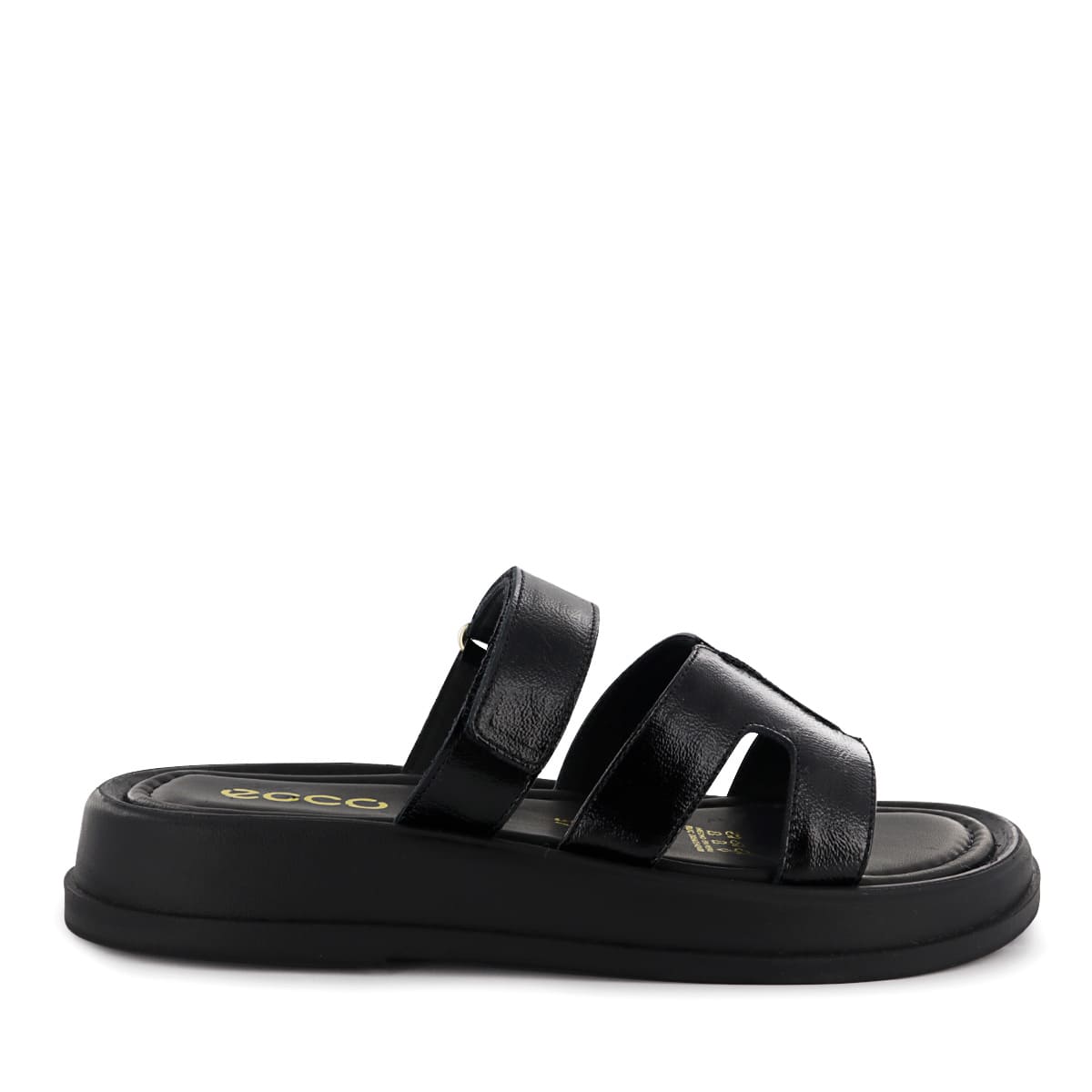 SANDALIAS CUÑA ECCO CUERO CHAROL MUJER BETH02 NEGRO - 2