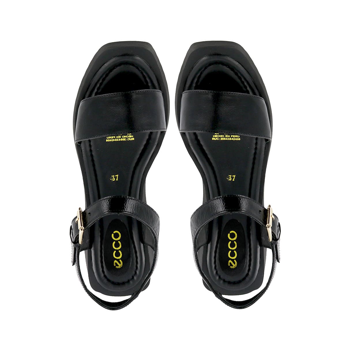 SANDALIAS ECCO CUERO CHAROL MUJER TAXLI01 NEGRO - 5