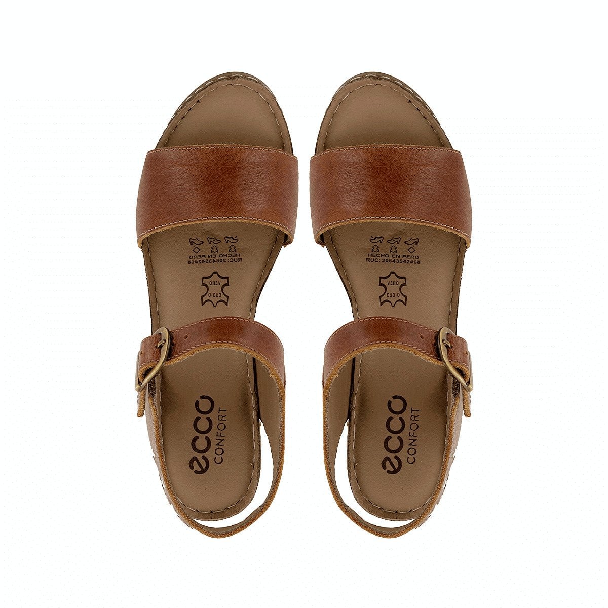 SANDALIAS CON TACO ECCO CUERO MUJER TRIANA07 COBRE - 5
