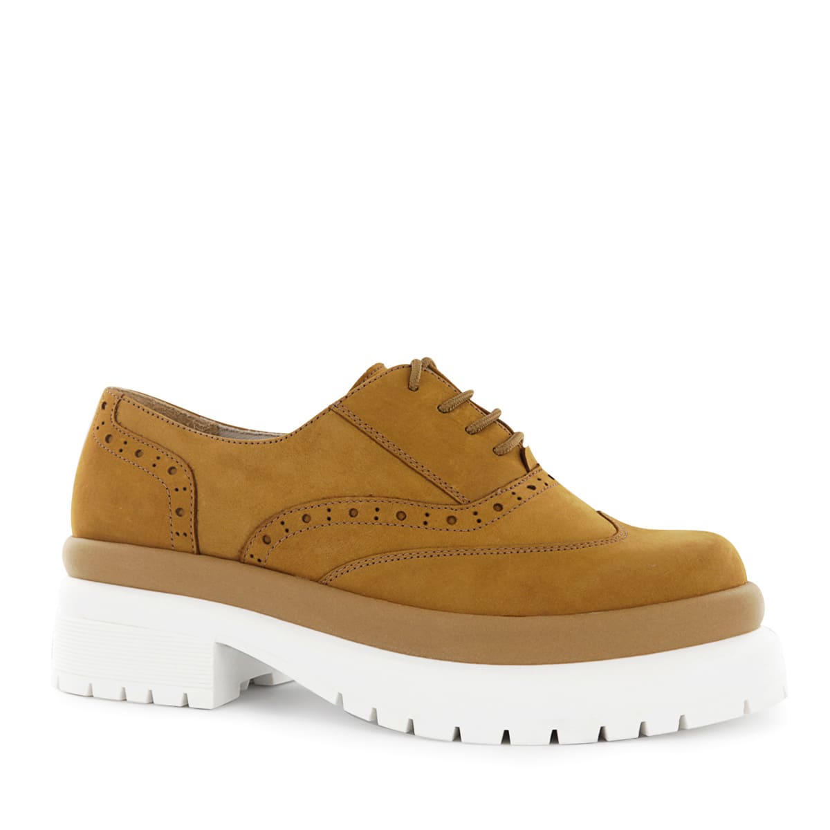 ZAPATO OXFORD ECCO NOBUCK MUJER OLIMPIA01 MOSTAZA - 1