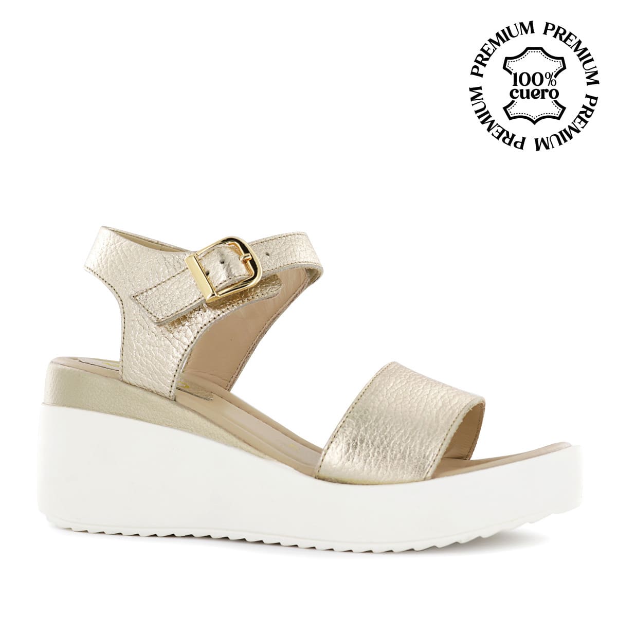 SANDALIA ECCO CUERO FOLIA MUJER JASPE03 DORADO - 1