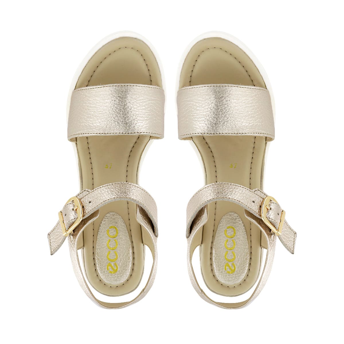 SANDALIA ECCO CUERO FOLIA MUJER JASPE03 DORADO - 5