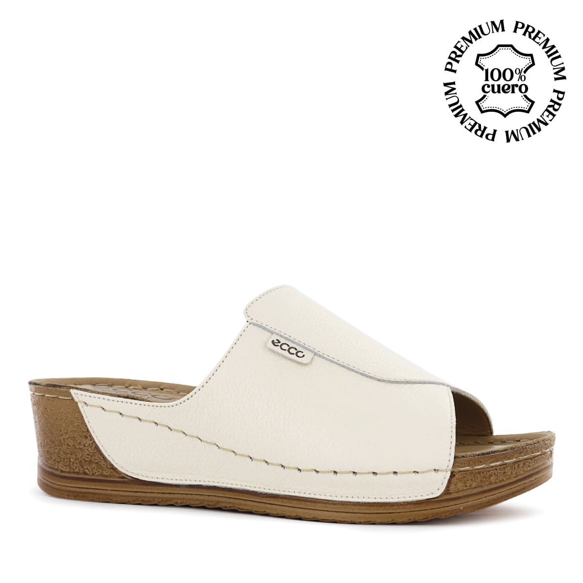 SANDALIA ECCO CUERO FOLIA MUJER BIBI24 MARFIL - 1