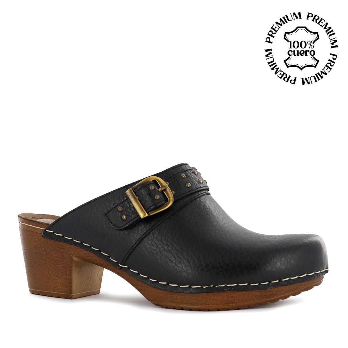 ZUECO ECCO CUERO MUJER MIKA18 NEGRO - 1