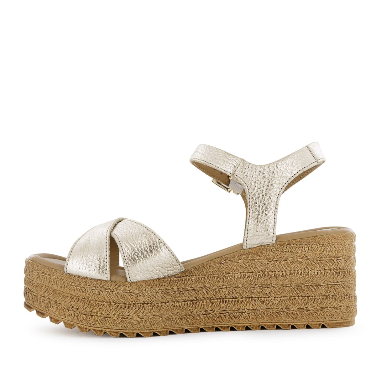 SANDALIA CUÑA ECCO CUERO FOLIA MUJER MIRCELA03 ORO - 4