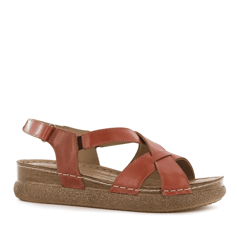SANDALIA CONFORT ECCO CUERO MUJER TERRACOTA OTESSA05 - 1