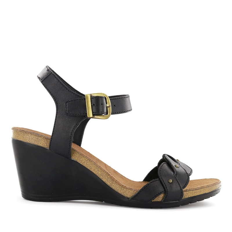 SANDALIA CUÑA ECCO CUERO MUJER NEGRO SOFI40 - 2