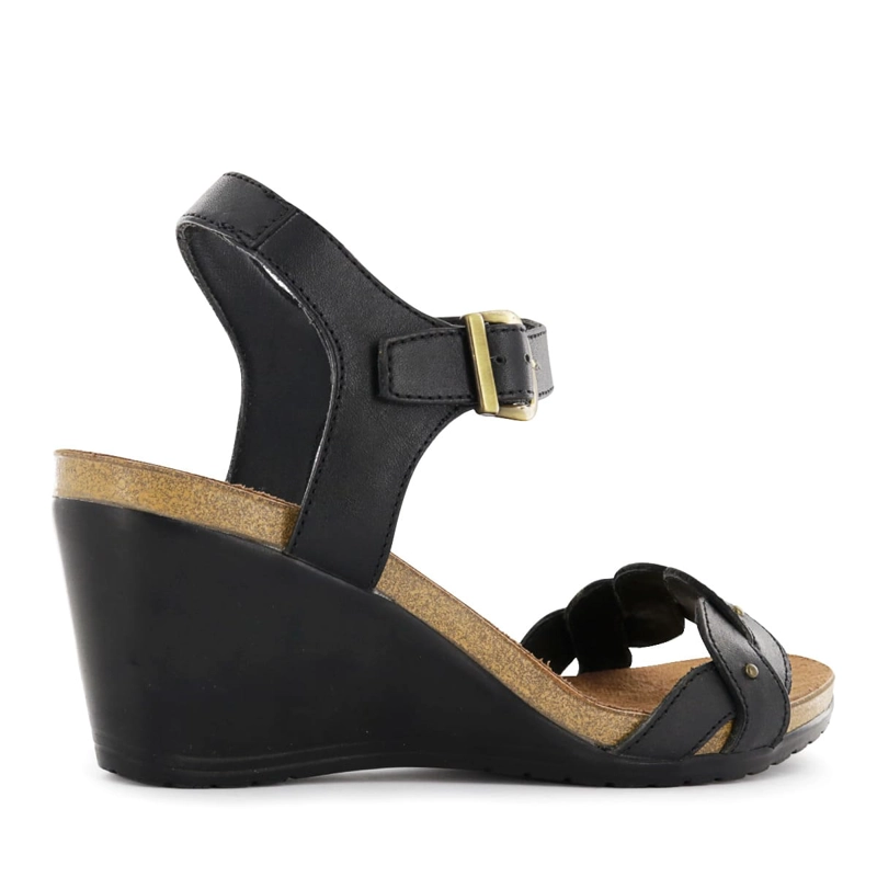 SANDALIA CUÑA ECCO CUERO MUJER NEGRO SOFI40 - 3