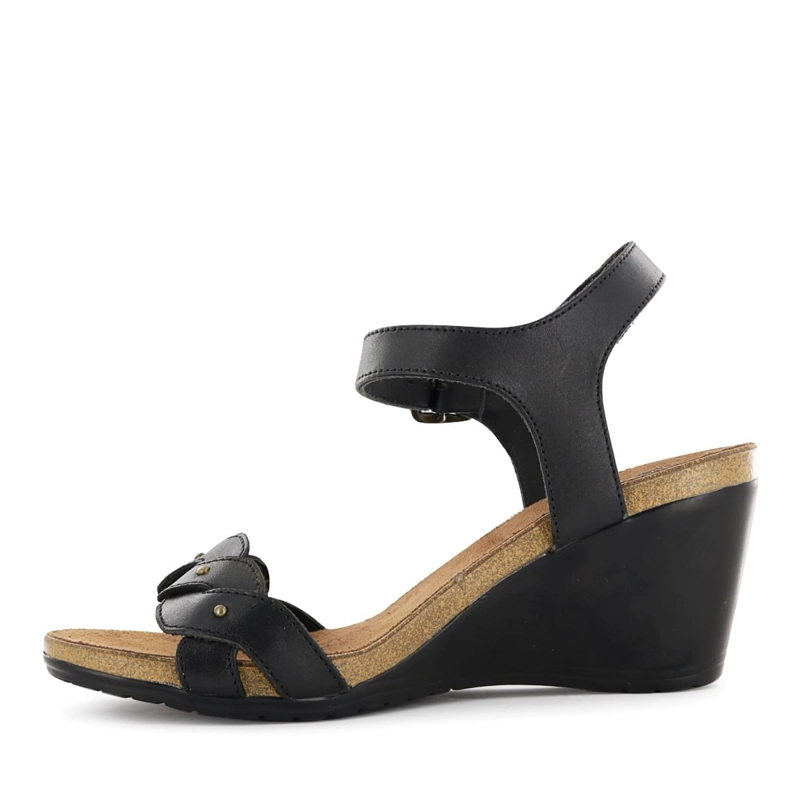 SANDALIA CUÑA ECCO CUERO MUJER NEGRO SOFI40 - 4