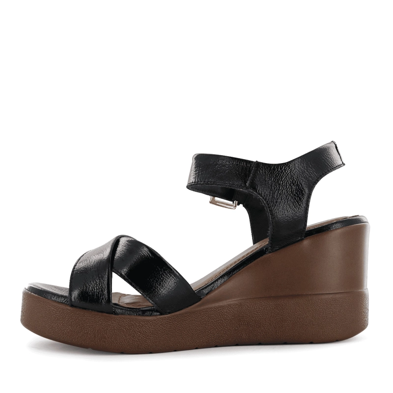 SANDALIA CUÑA ECCO CUERO MUJER NEGRO ROSSI01 - 4