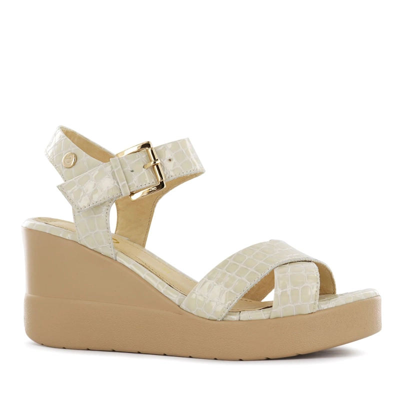 SANDALIA CUÑA ECCO CUERO MUJER MARFIL ROSSI01 - 1