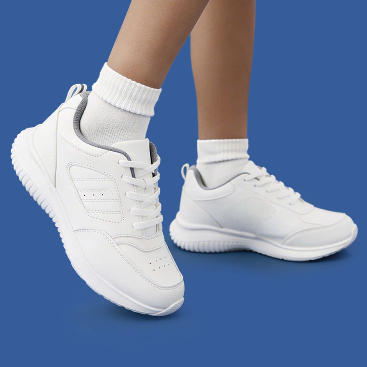 ZAPATILLA ESCOLAR CUERO IMPULS UNISEX BLANCO DELTA07 - 6