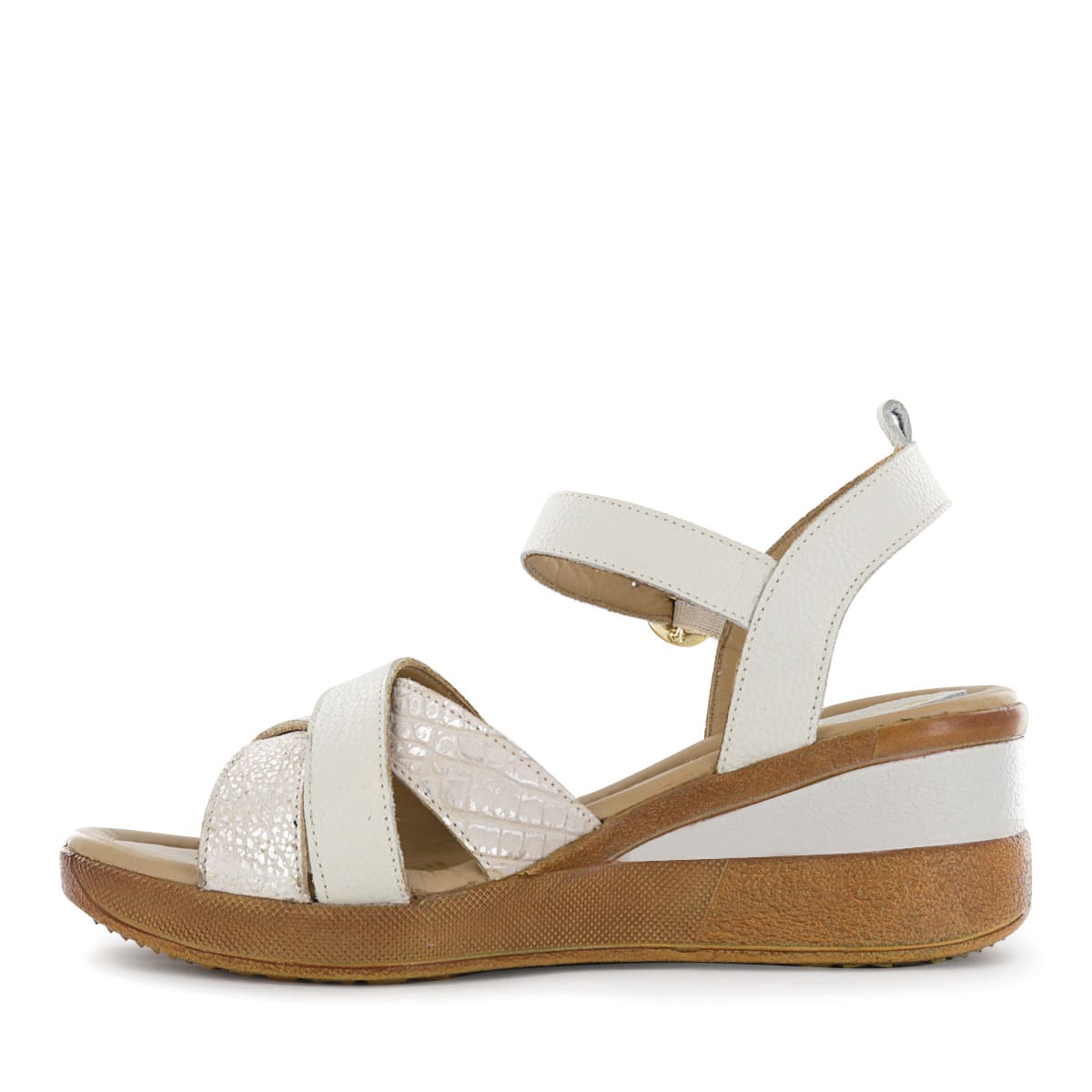 SANDALIA CONFORT  CUERO ECCO MUJER BLAN/PLAT WINONA16 - 4