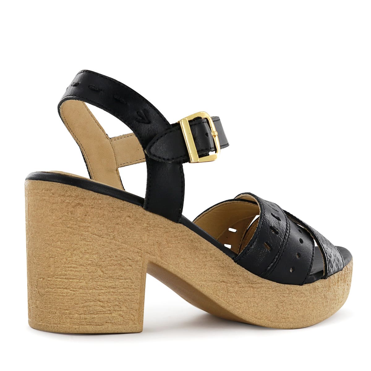 SANDALIA CASUAL CUERO MUJER ECCO NEGRO ANALU20 - 3
