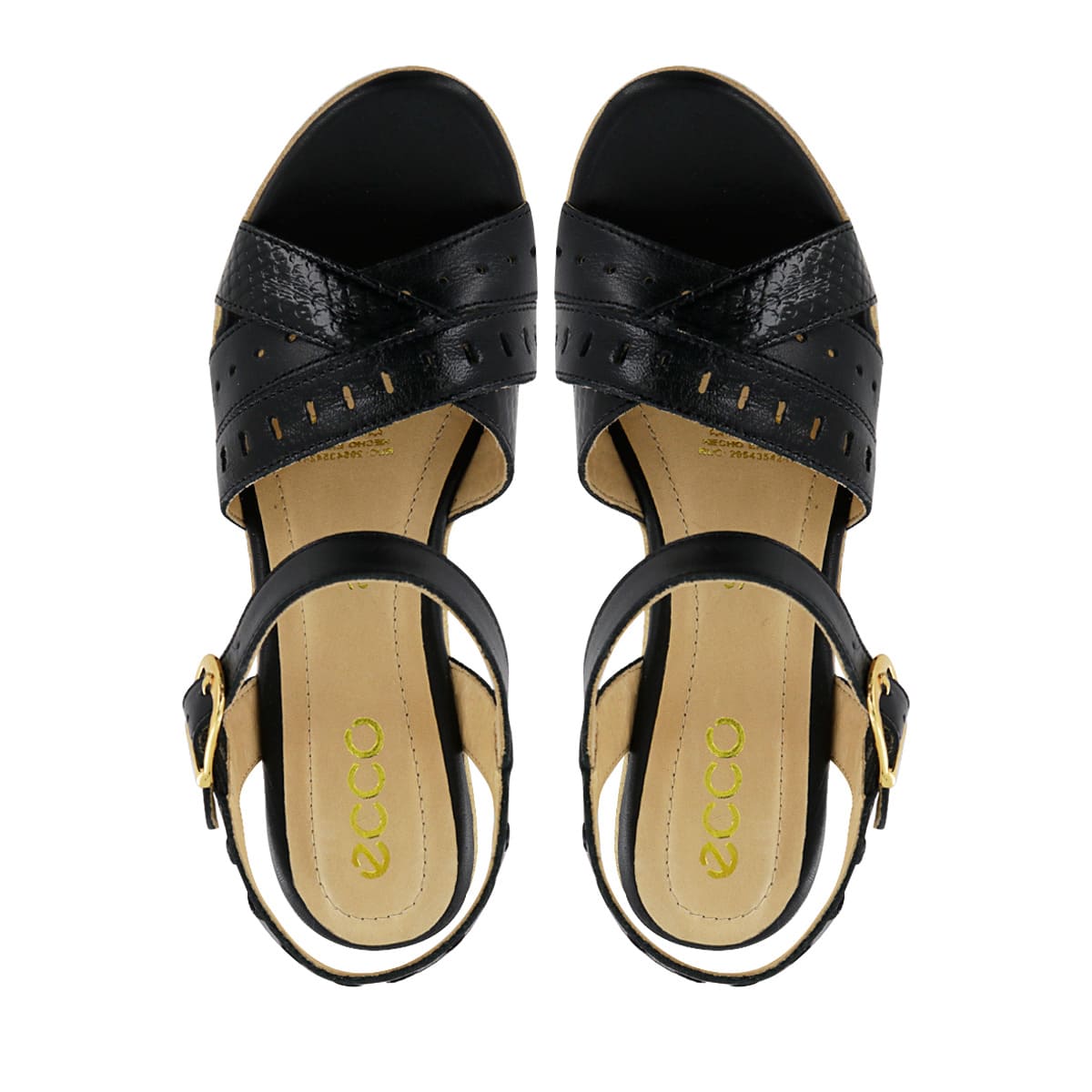 SANDALIA CASUAL CUERO MUJER ECCO NEGRO ANALU20 - 5